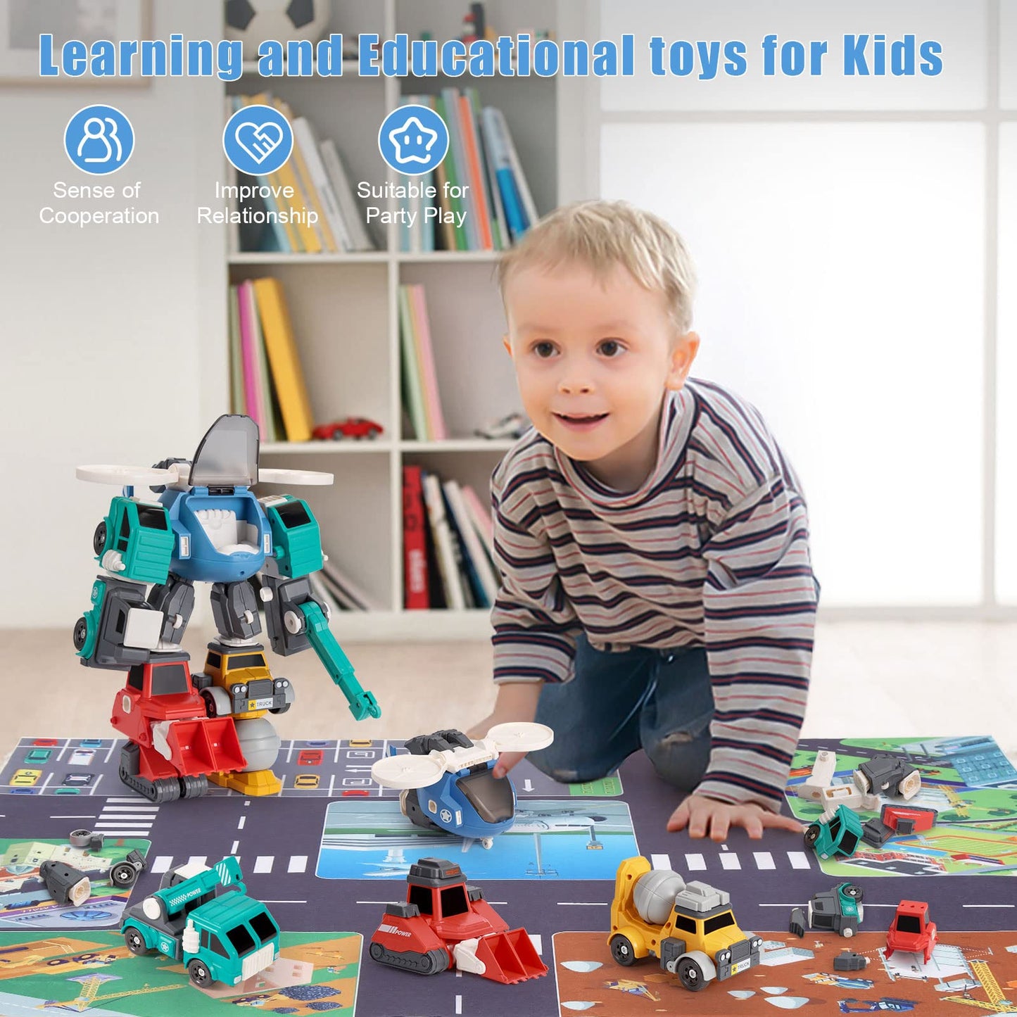 ThinkMax® 4-in-1 Robot Toys Construction Vehicles