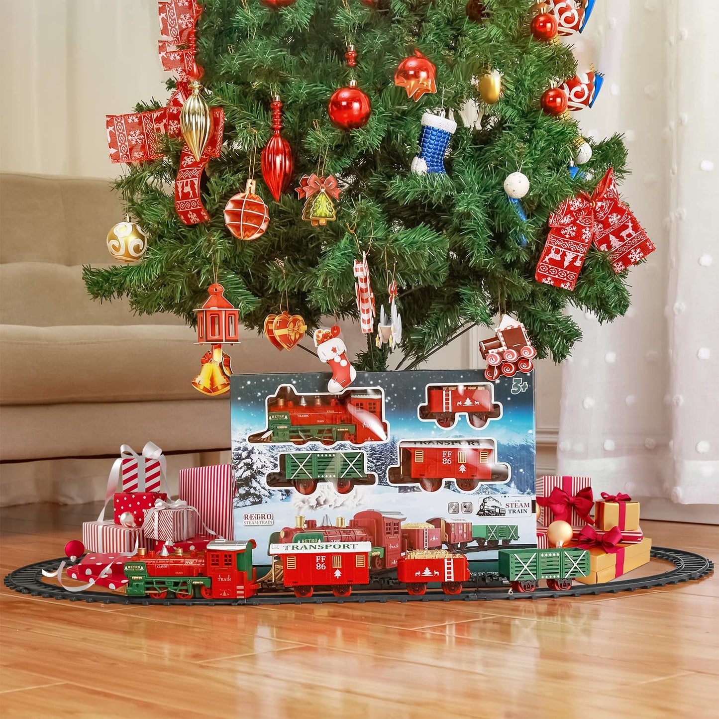 ThinkMax® Christmas Electric Train Playset with 3D Puzzles