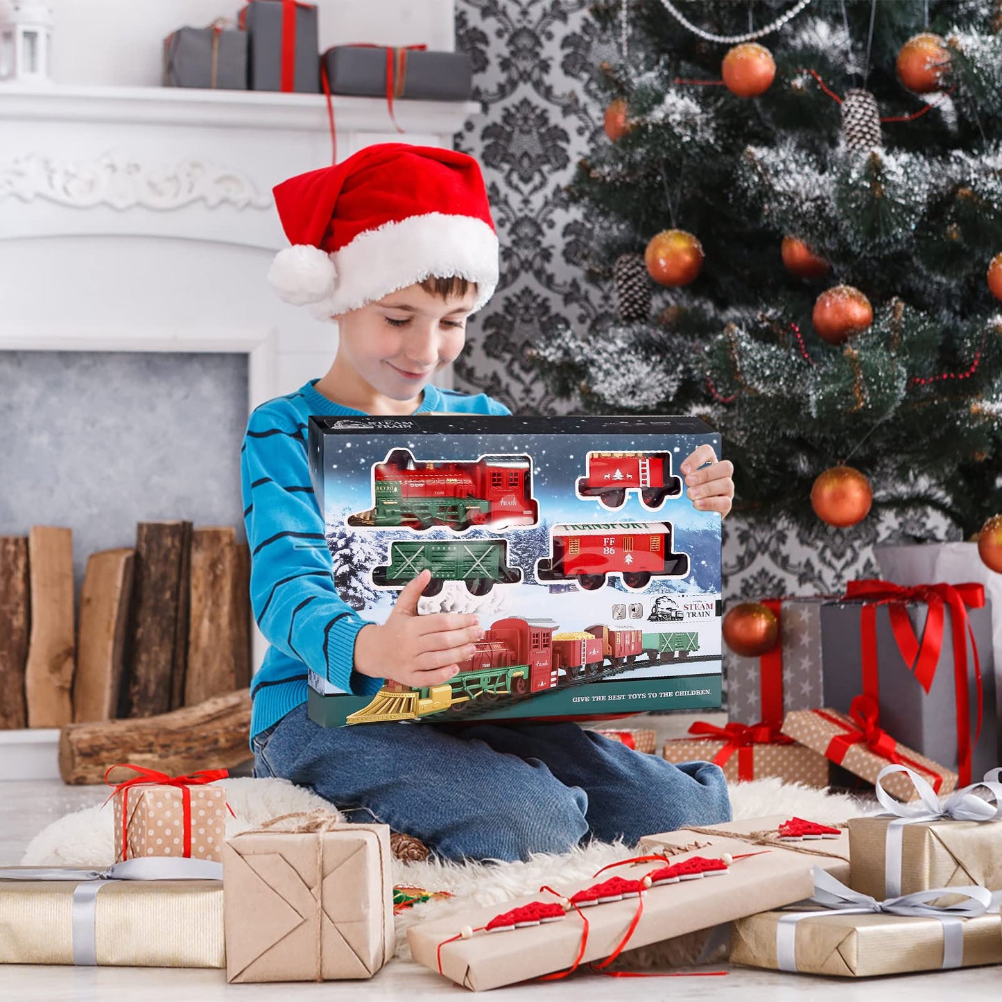 ThinkMax® Christmas Electric Train Playset with 3D Puzzles