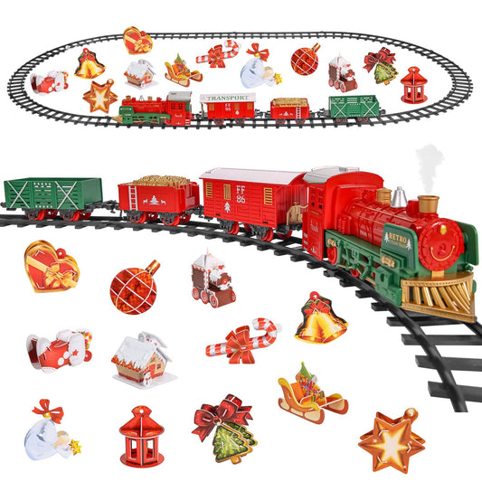 ThinkMax® Christmas Electric Train Playset with 3D Puzzles