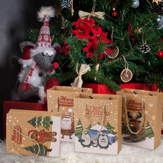 ThinkMax® Christmas Kraft Gift Bags